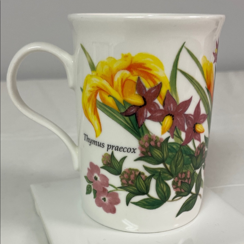 Crown Trent Fine Bone China Floral Tea / Coffee Mug with Iris/ Floral Design